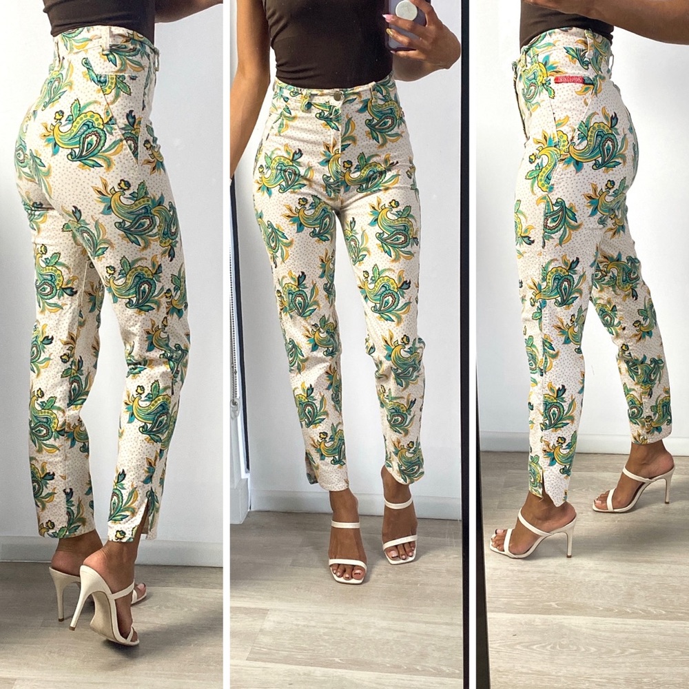 VTG Prima Classe High Rise Paisley Pants Made in Italy XS